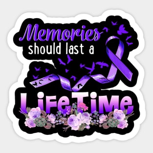 MEMORIES SHOULD A LIFETIME ALZHEIMER AWARENESS Gift Sticker